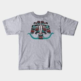 Nortwest Pacific Coast Haida Tlingit Thunderbird Kids T-Shirt